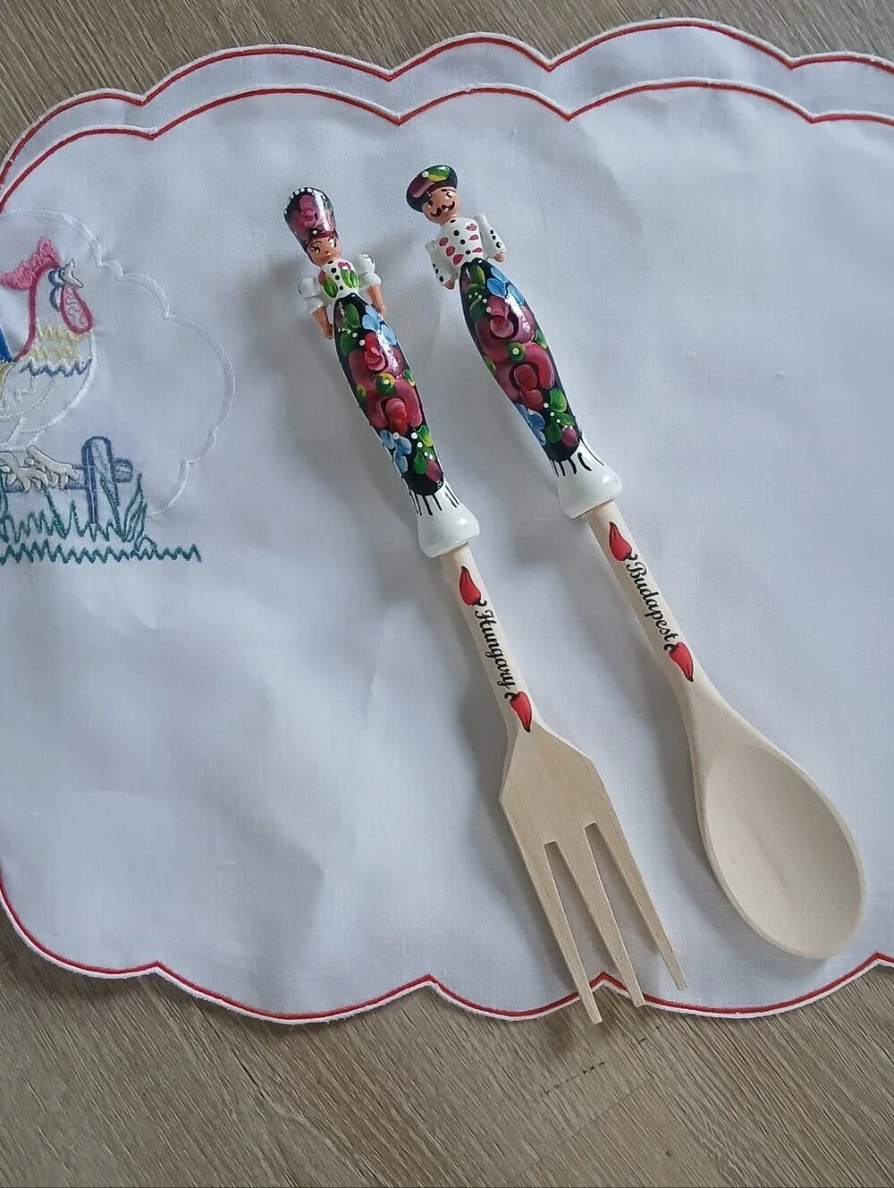 Hand-Painted Floral Fork - Spoon Souvenirs Hungary Budapest Out Of Box New